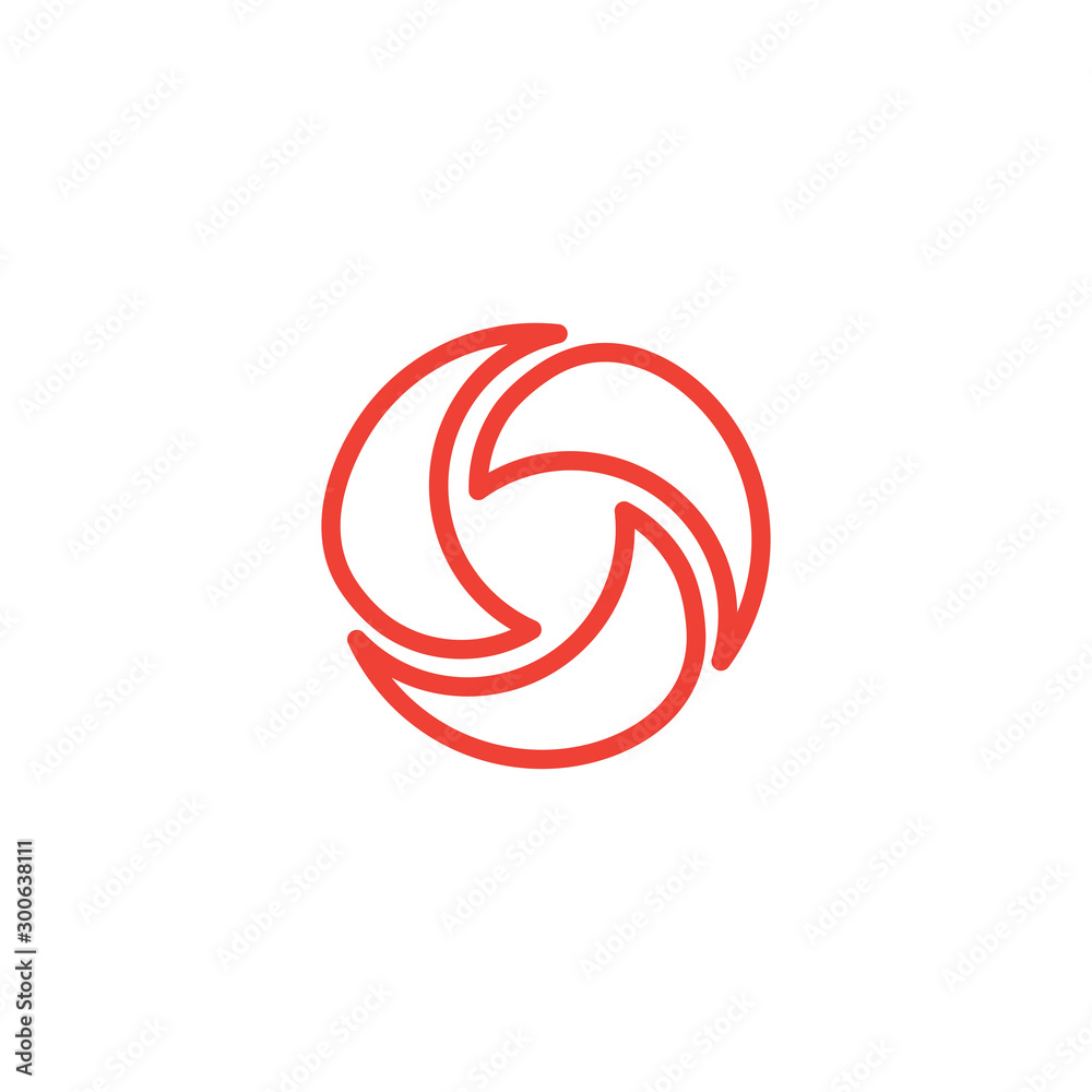 Shutter Line Red Icon On White Background. Red Flat Style Vector Illustration. Shutter Line Red Icon On White Background. Red Flat Style Vector Illustration.