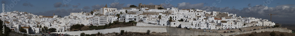 Panoramic view of Vejer de la Frontera, Cádiz province, Andalusia, Spain