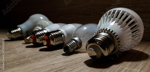 Wallpaper Mural LED bulbs. A set of light bulbs. LED energy-saving light bulbs. Torontodigital.ca