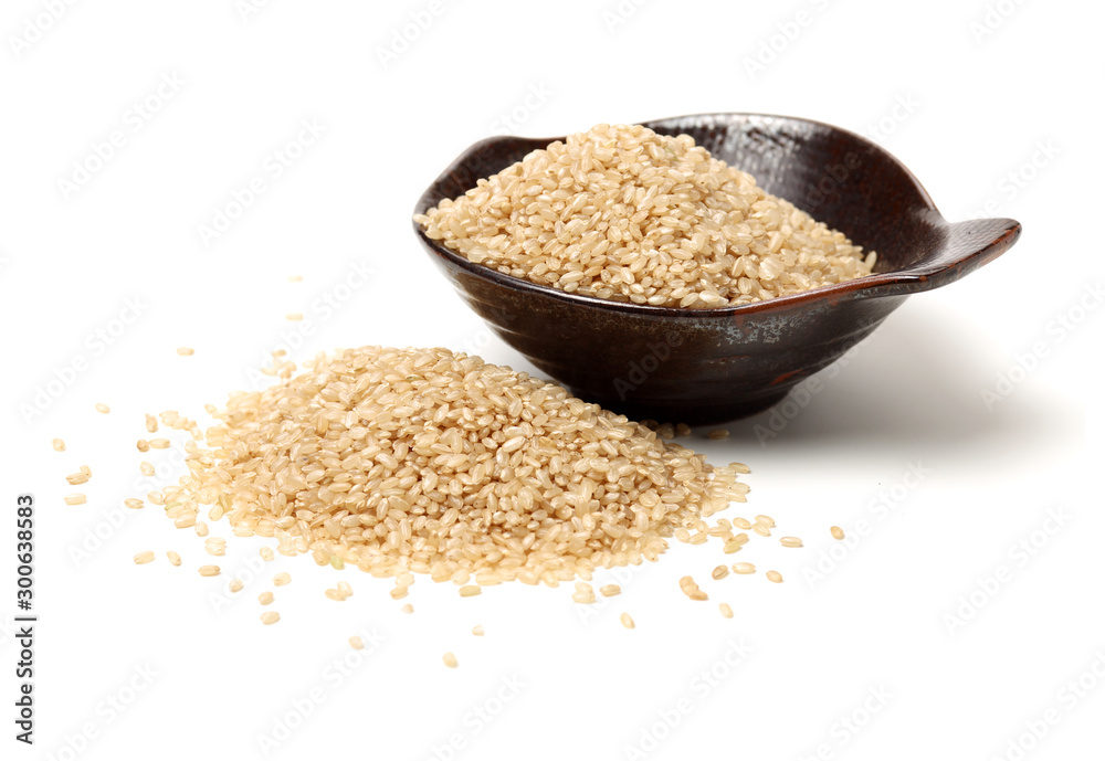 Brown Rice on white background Brown Rice on white background