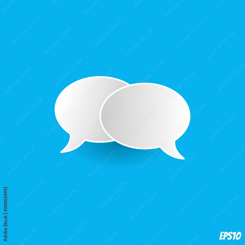 Bevel thought bubble on blue background.vector ilustration Bevel thought bubble on blue background.vector ilustration