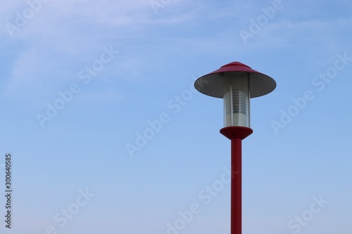 Red lanterns on the blue sky background