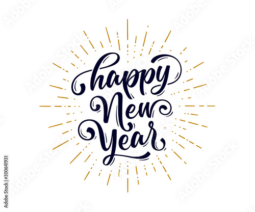 Happy New Year. Lettering text for Happy New Year