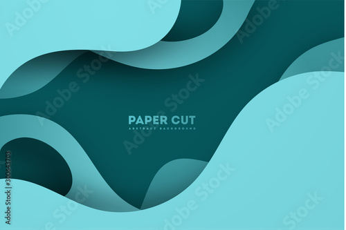 Paper cut background. Abstract realistic papercut decoration textured with cardboard wavy layers. 3d topography relief. Carving art. Vector illustration. Cover layout material design template. eps 10