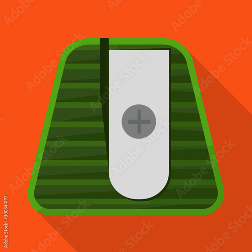 Vector design of sharpener and sharpen icon. Web element of sharpener and green vector icon for stock.