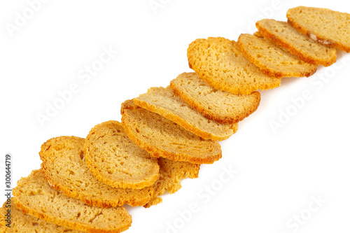 bruschetta (bread) chips isolated on white background
