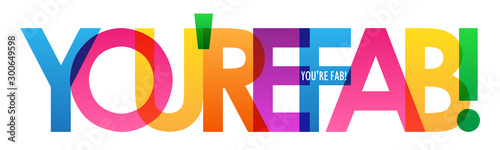 YOU'RE FAB! rainbow vector typography banner
