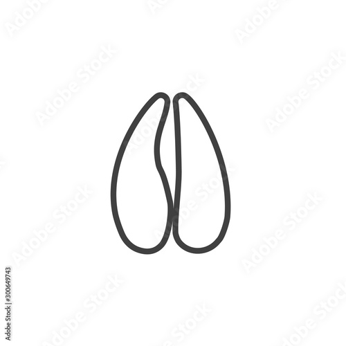 Antelope paw print line icon. linear style sign for mobile concept and web design. Saiga animal hoof print outline vector icon. Symbol, logo illustration. Vector graphics