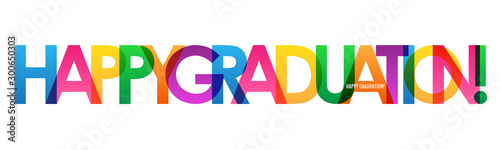 HAPPY GRADUATION! rainbow vector typography banner