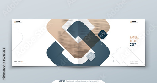 Horizontal Brochure Design. Landscape A4 Cover Template for Brochure, Report, Catalog, Magazine. Modern Brochure concept