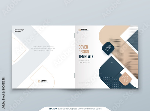 Square Brochure Design. Cover Template for Brochure, Report, Catalog, Magazine. Modern Brochure concept
