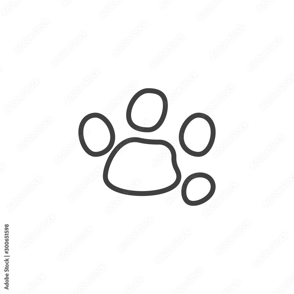 Tapir paw print line icon. linear style sign for mobile concept and web design. Tapir animal footprint outline vector icon. Symbol, logo illustration. Vector graphics Tapir paw print line icon. linear style sign for mobile concept and web design. Tapir animal footprint outline vector icon. Symbol, logo illustration. Vector graphics