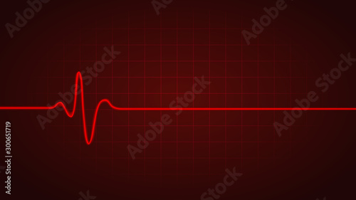 Red line show Heart rate while dead on chart of monitor . Illustration about heart failure. photo