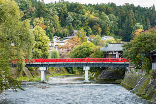 Nakabashi bridge in Takayama old town photo