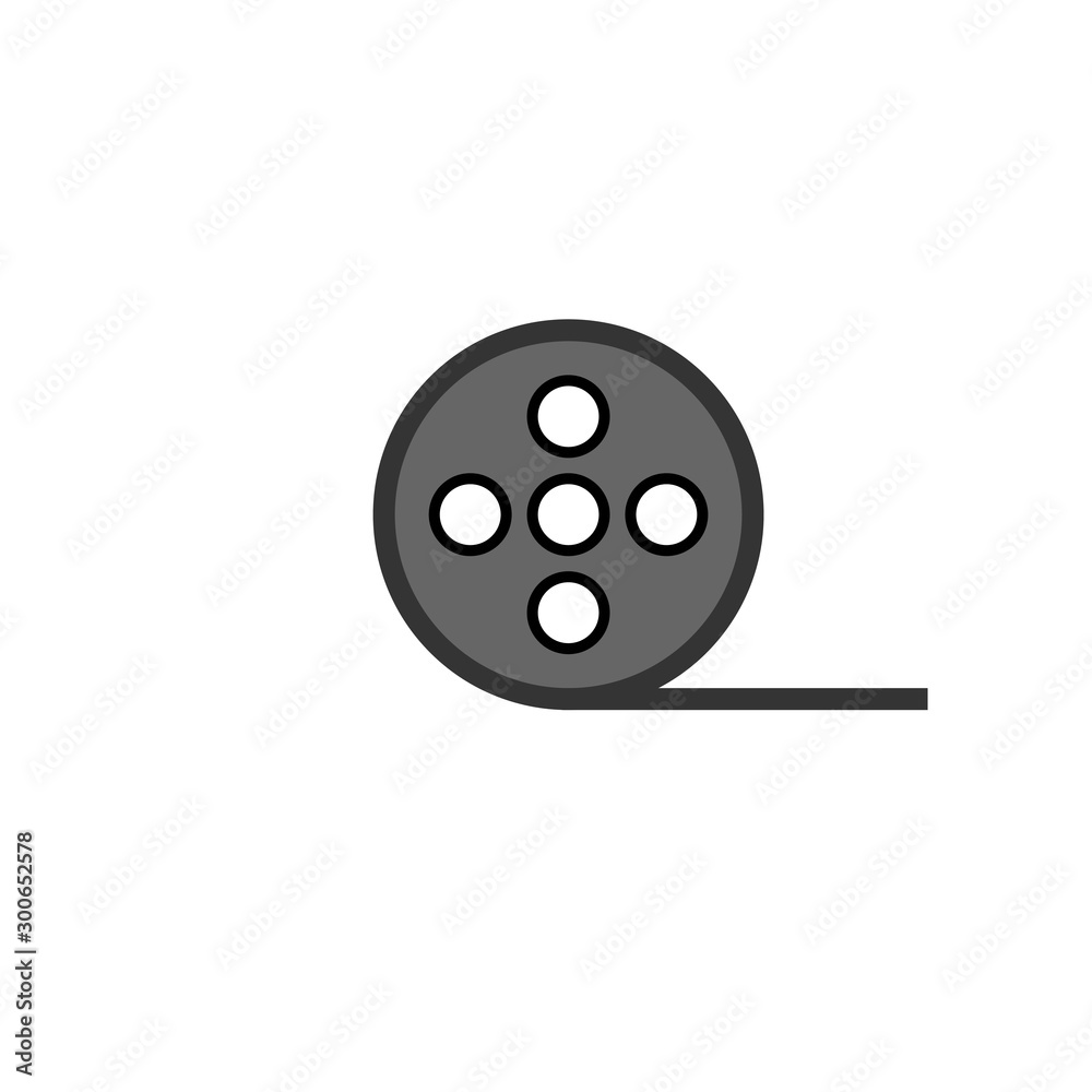 vector simple icon with movie film roll shape vector simple icon with movie film roll shape