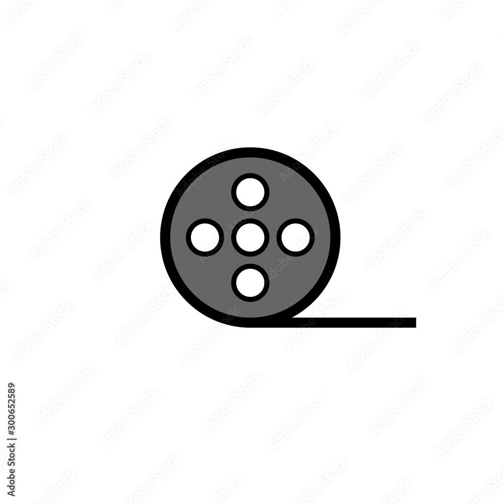 vector simple icon with movie film roll shape vector simple icon with movie film roll shape