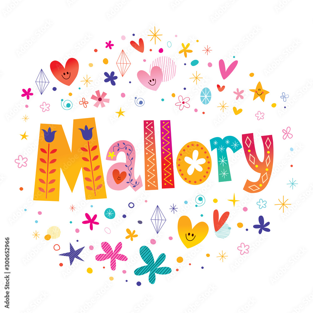 Mallory girls name decorative lettering type design Stock-Vektorgrafik |  Adobe Stock