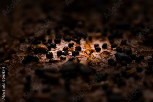 Texture of rye bread with cereals and seeds.