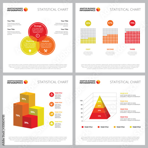 Creative diagram set for analysis and statistics concept