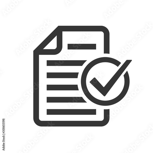 Document icon with check mark - vector icon.