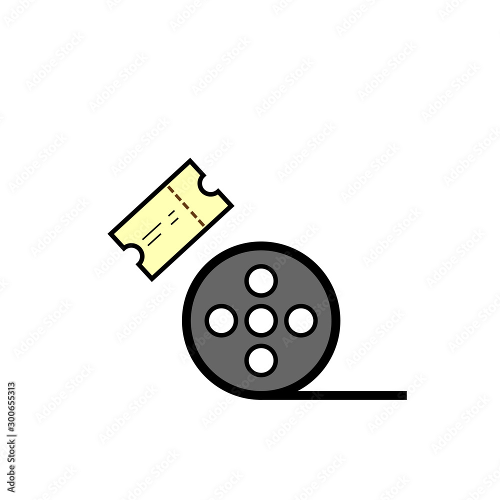 vector simple icon with film roll shape