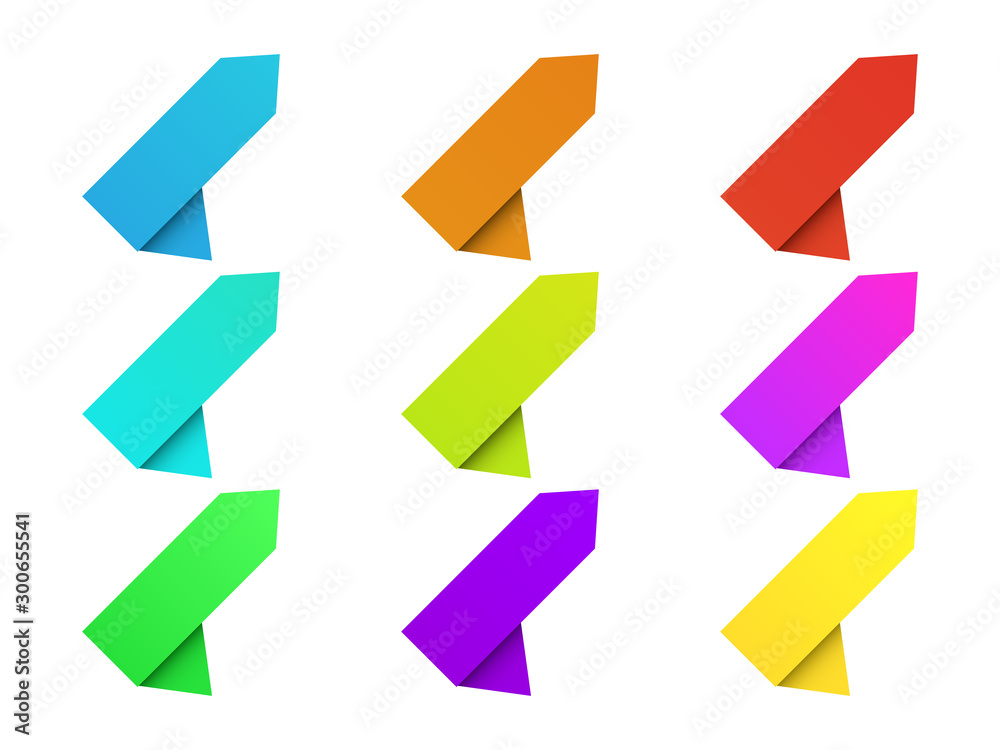 Set of vector paper banners isolated Set of vector paper banners isolated