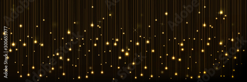 Background Christmas banner design with glowing lights curtain