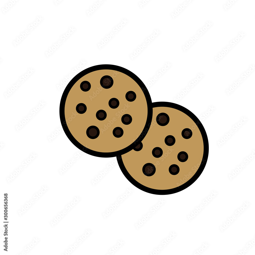 Fototapeta premium vector simple icon with chocolate shaped cookies