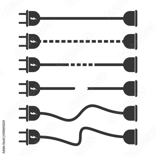 Vector set of extension cord icons.
