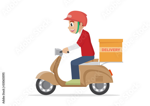 Cartoon character, delivery service job.