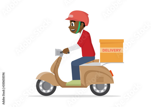 Cartoon character, delivery service job.