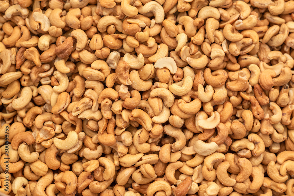 Cashew nuts as food background, top view Cashew nuts as food background, top view