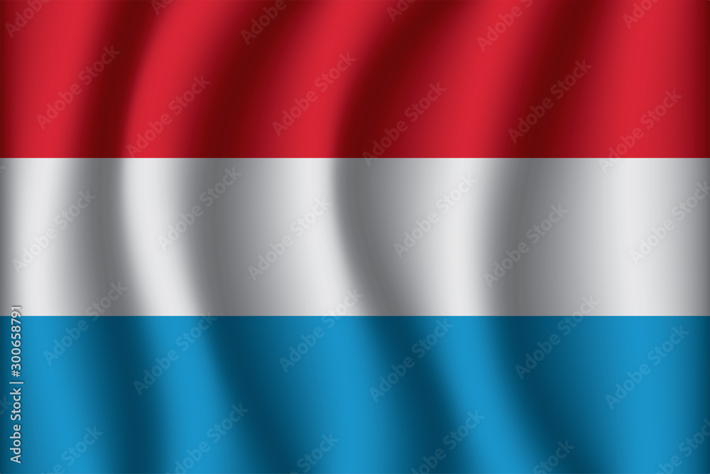 Waving Flag of Luxembourg. Luxembourg Icon vector illustration eps10.