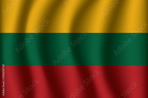 Waving Flag of Lithuania. Lithuania Icon vector illustration eps10.
