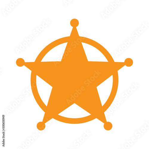 Vector sheriff Star icon isolated.
