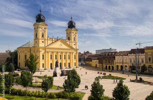 Main square of Debrecen city, Hungary photo