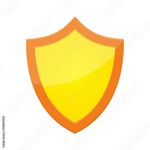 Vector dotted Shield in pop art design.