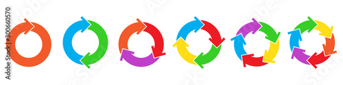 Set of circle arrows for infographic.