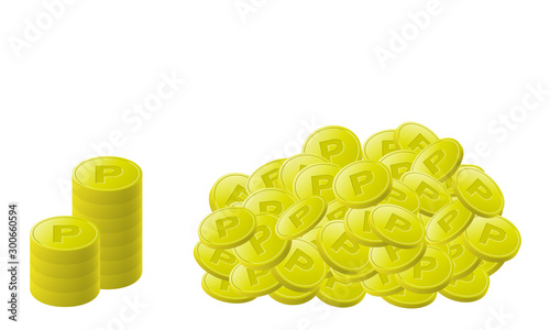 Illustration of a lot of coins accumulated