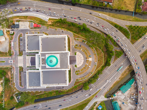 Aerial image of new building of Komplex Mahkamah Kota Kinabalu(Kota Kinabalu Court Complex), Sabah, Malaysia photo