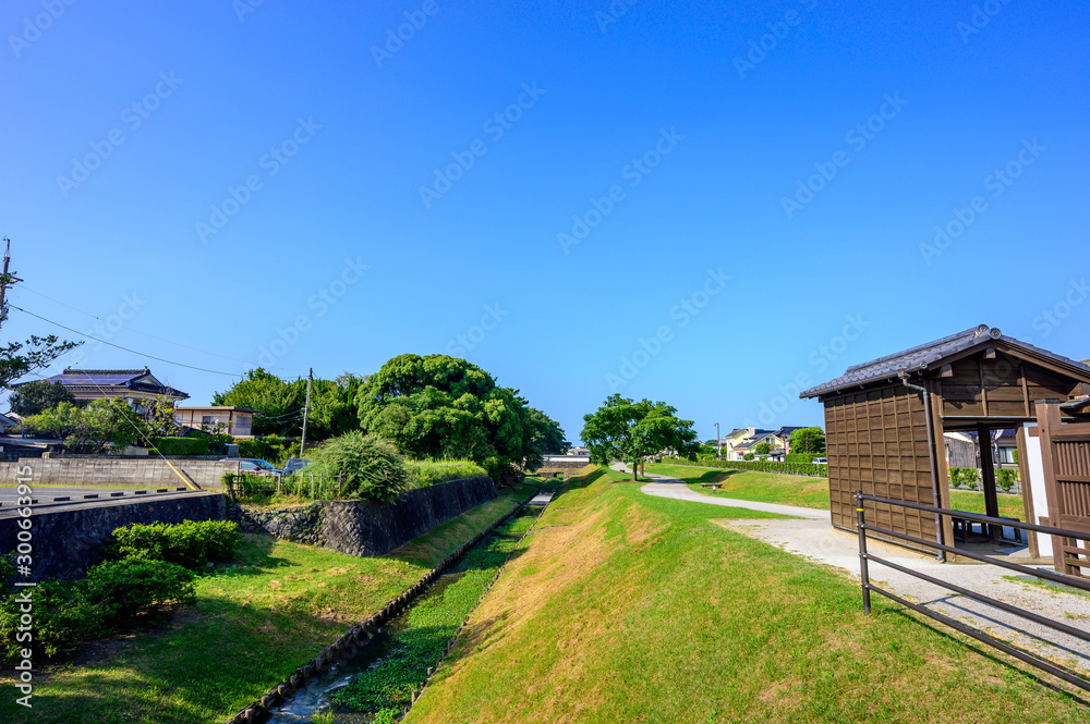 夏の萩市の街並み（山口県）