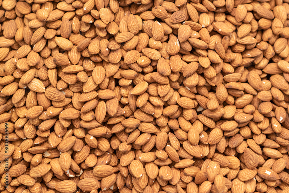 Dried almonds background, organic foods in market. Dried almonds background, organic foods in market.