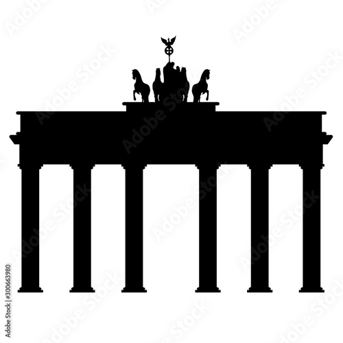Symbol of Brandenburg gate in Berlin vector on a white background