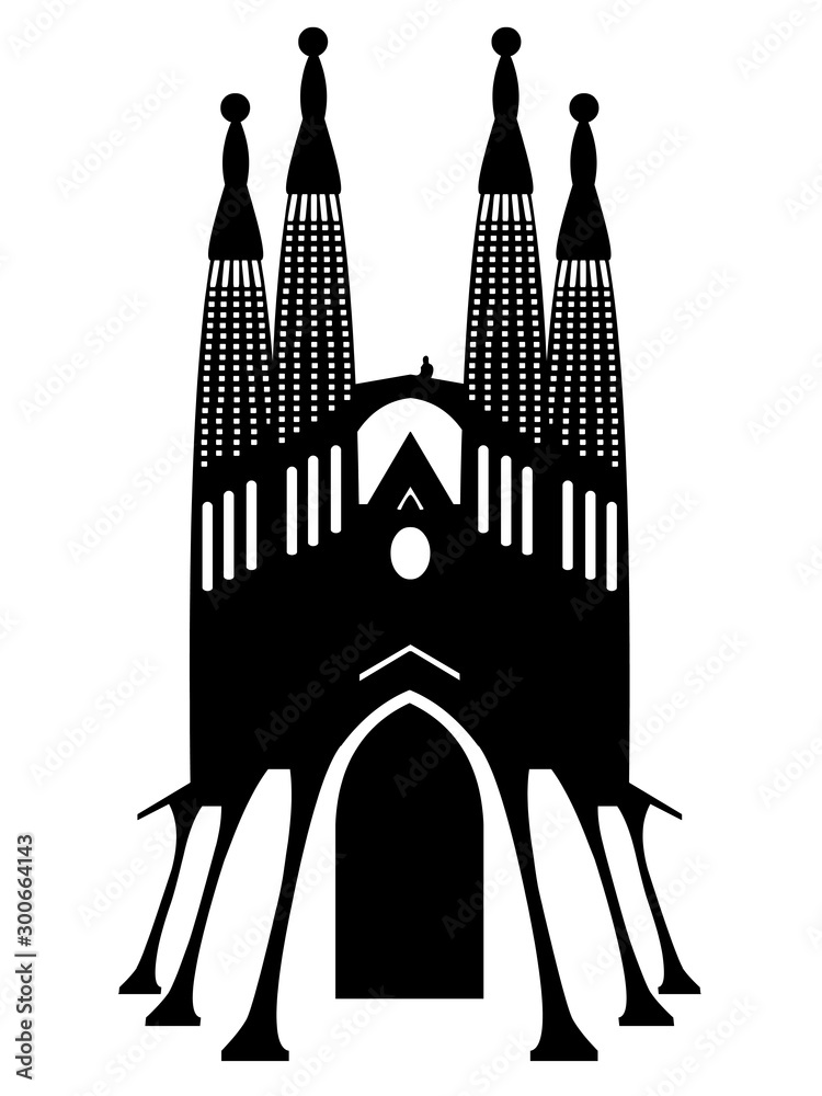 Vector illustration of Sagrada Familia vector on a white background Vector illustration of Sagrada Familia vector on a white background