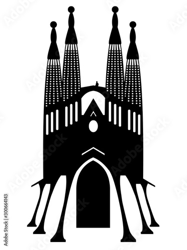 Vector illustration of Sagrada Familia vector on a white background