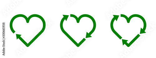 Obraz na płótnie Recycle heart symbol set