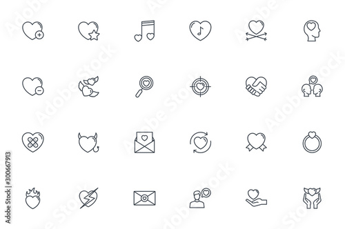 heart love romantic passion icons set © Stockgiu