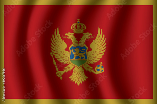 Waving Flag of Montenegro. Montenegro Icon vector illustration eps10.