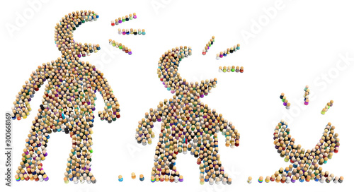 Cartoon Crowd Figure, Opinion Shrink