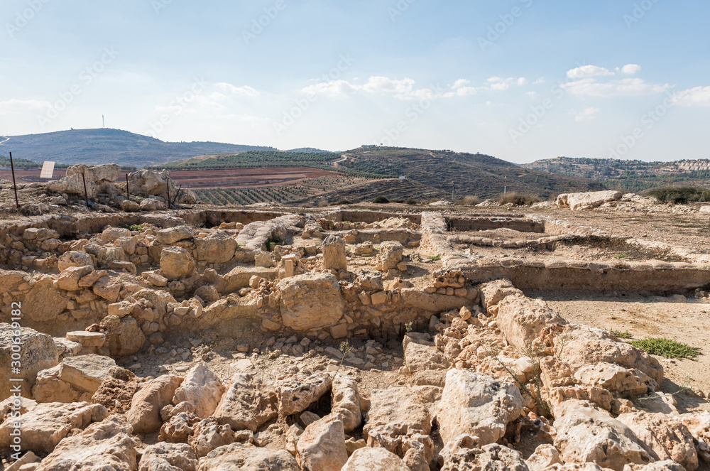 Archaeological excavations at the place where the tabernacle of the covenant was in Shiloh in Samaria region in Benjamin district, Israel
